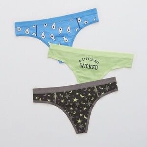 Aerie Super Wicked Undies 3-Pack
Cotton Thongs
Medium
New in Box 
Retail $27